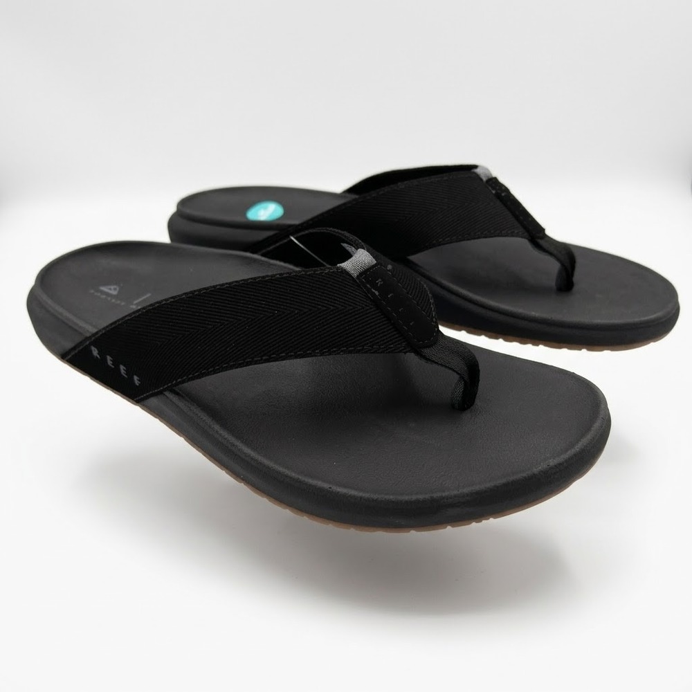 Reef The Raglan Flip Flops Mens 9 Black Gum NWT CJ3889-090-M Sugarcane EVA